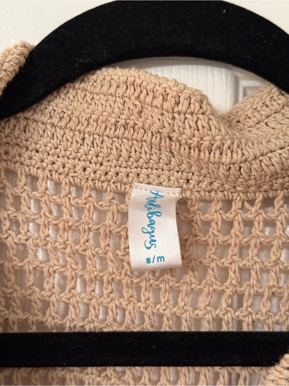 ANDI BAGUS Beige Crocheted Zip-Front Cardigan Shrug - Picture 4 of 5